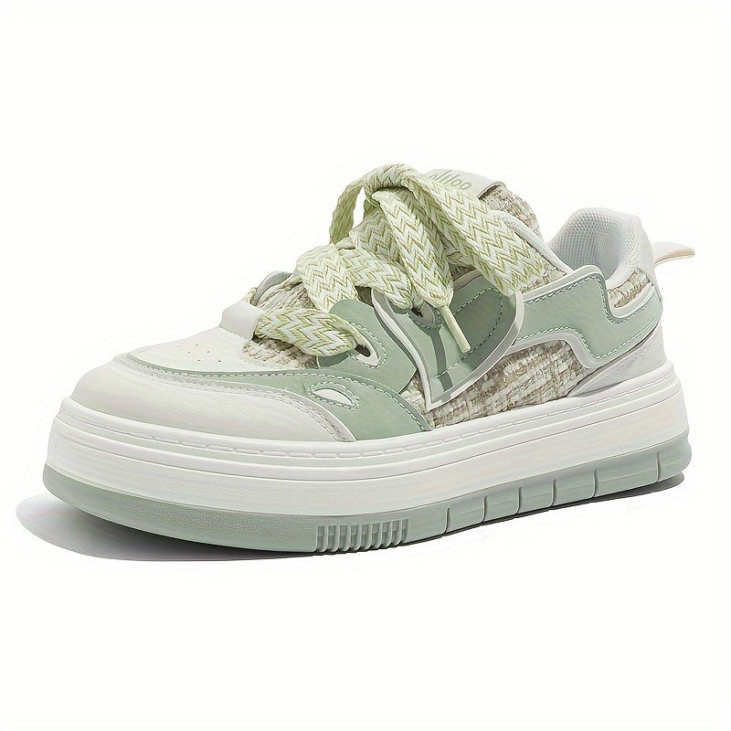 Women's Lace-up Flatform Skate Shoes Casual Low Sneakers