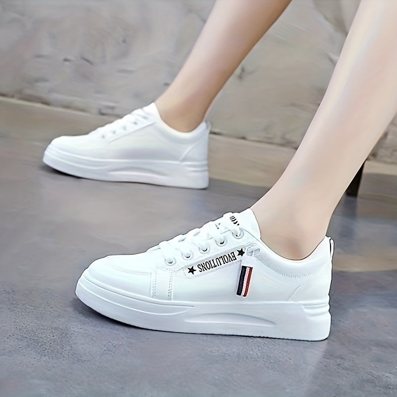 Women's Side Zipper Sneakers Casual Lace Up Outdoor Shoes