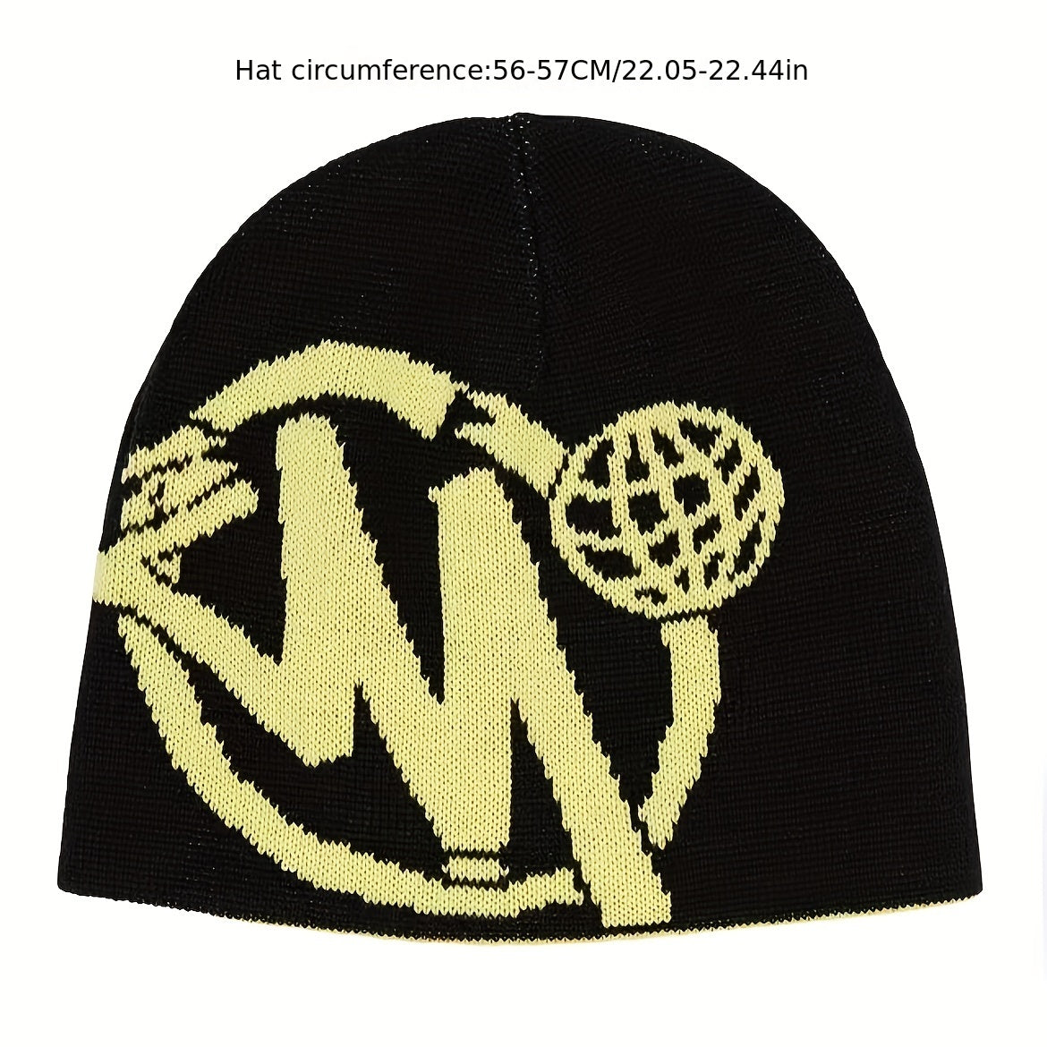 Y2K Jacquard Beanie Hip Hop Elastic Knit Hat Unisex Warm Skull Hat