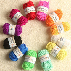 12pcs Multicolor Yarn Crochet Craft Yarn for Crocheting and Knitting