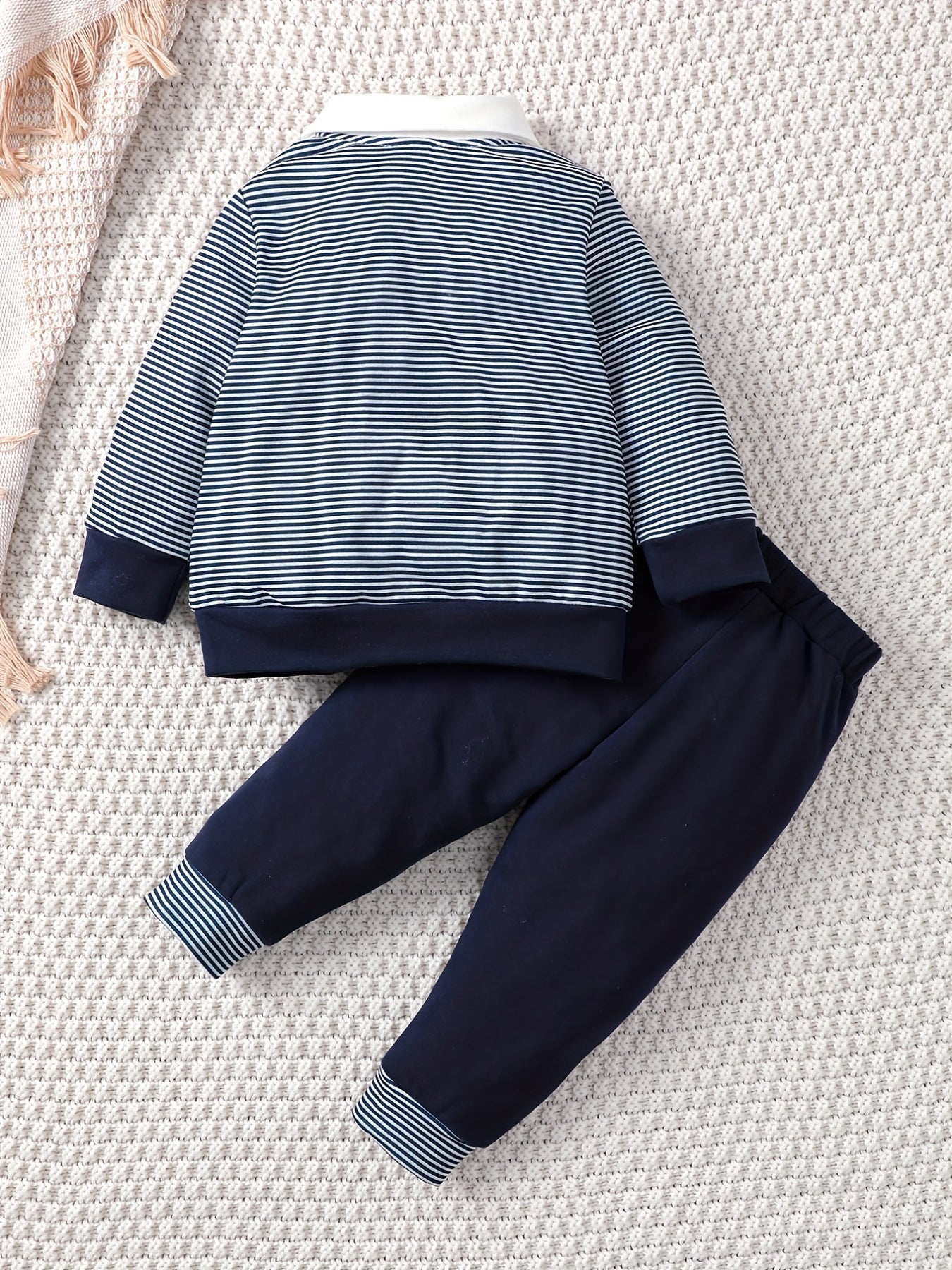 Boy's Striped Top Pants 2pcs Outfit