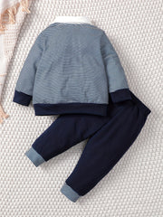 Boy's Striped Top Pants 2pcs Outfit