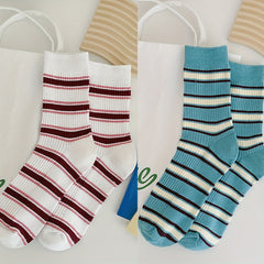 3 Pairs Sporty Colorblock Socks Women's Stockings