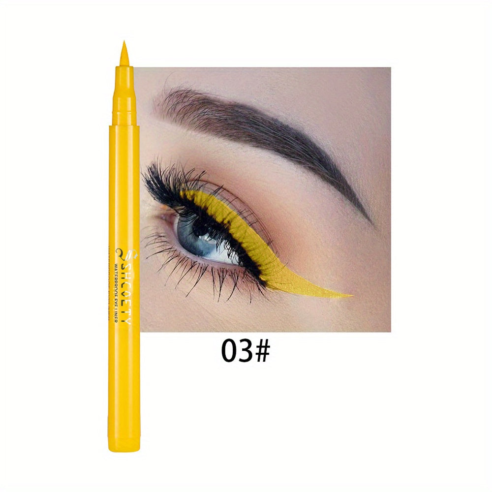 Long Lasting Waterproof Eyeliner Pen 12 Colors Smudge Proof Sweat Proof