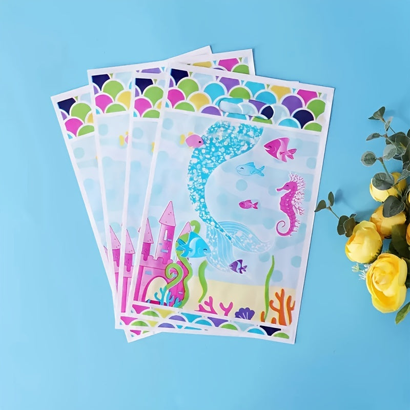10pcs Mermaid Party Favor Bags for Holiday Decorations & Supplies