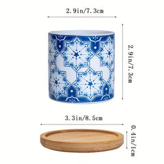 4pcs Porcelain Style Flowerpots Indoor Outdoor Home Garden Patio Decor