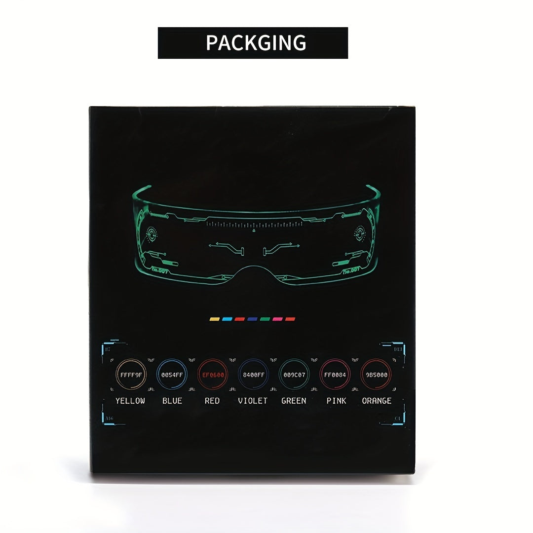 LED Bar Prop Glasses Men's Punk Costume Dance Party Props