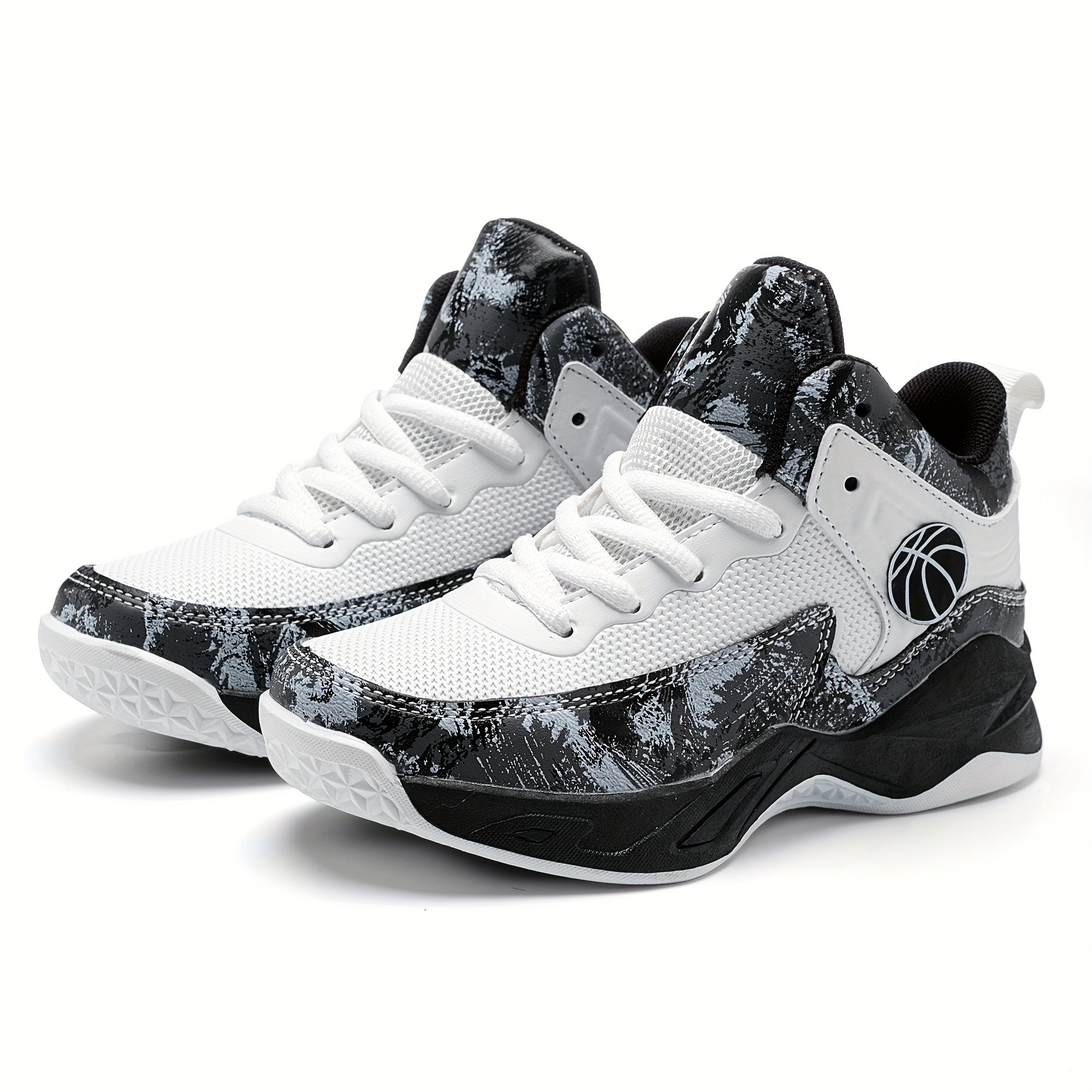Boy's Knit Basketball Shoes Non Slip Sneakers