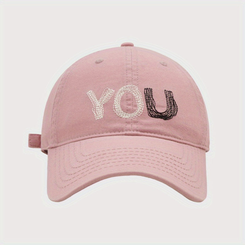 YOU Embroidery Baseball Cap Solid Casual Sun Hat Unisex Adjustable Dad Hats