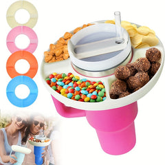 Silicone Snack Bowl For 40oz Tumbler with Handle & 4 Compartments