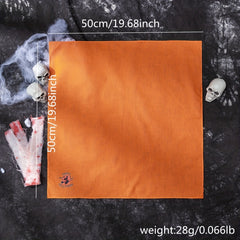 Halloween Witch Bandana Orange Cartoon Print Square Scarf Hip Hop Neckerchief