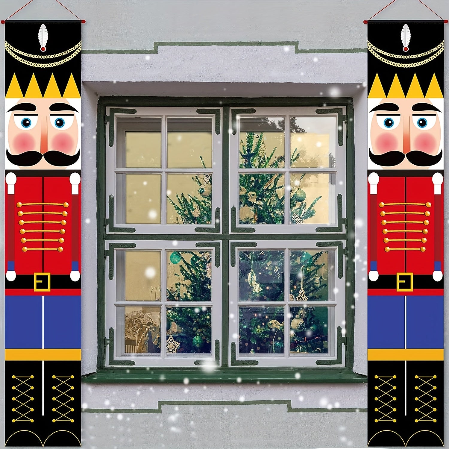 Nutcracker Christmas Decor Soldier Model Banner Outdoor Hanging Sign