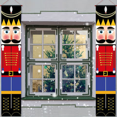 Nutcracker Christmas Decor Soldier Model Banner Outdoor Hanging Sign