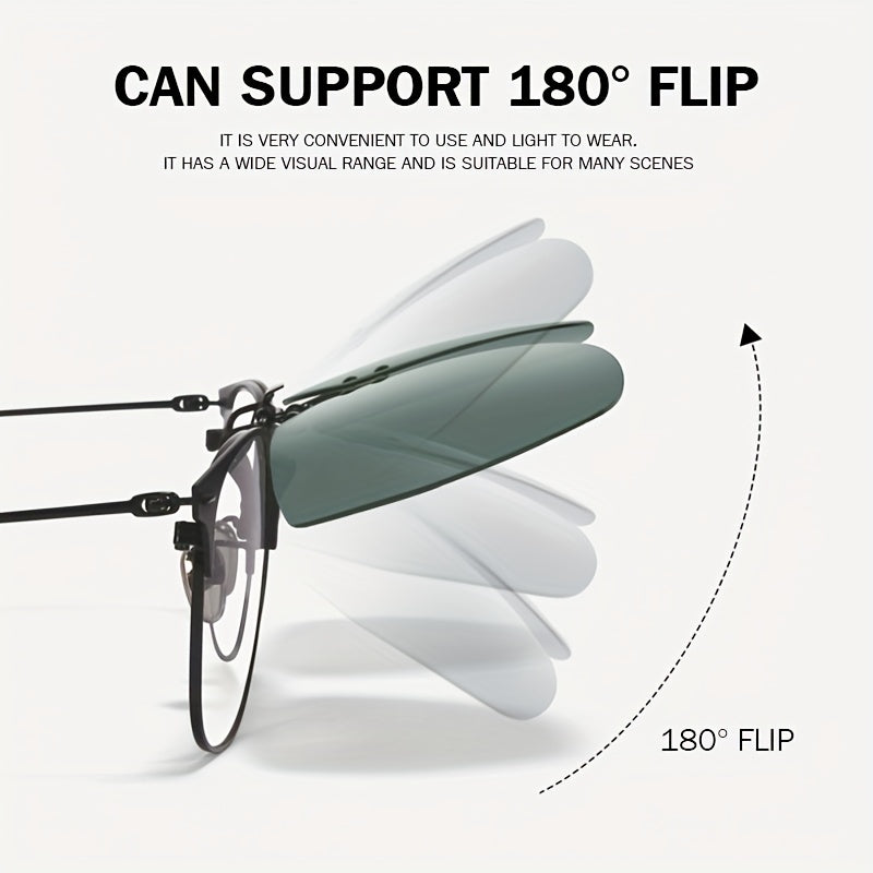 Polarized Clip-On Sunglasses UV Protection Men Driving