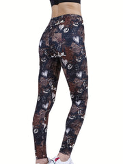 Graffiti Print Skinny Leggings High Waist Yoga Leggings