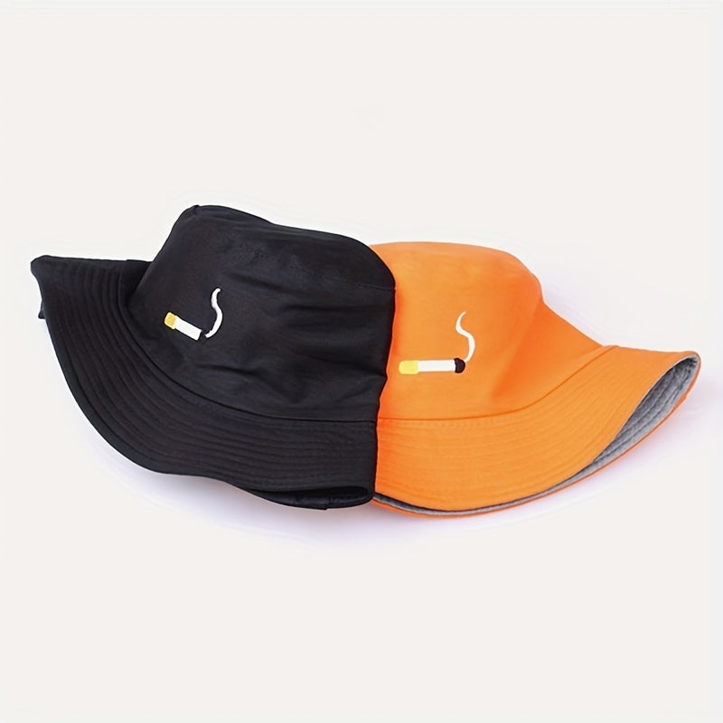 Cigarette Embroidery Bucket Hat Men's Street Basin Hat