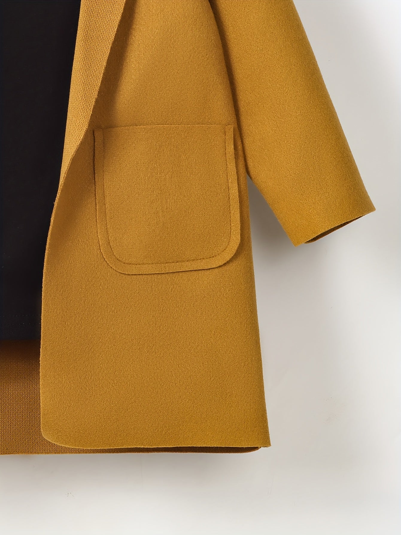 Toddler 2pcs Turtleneck Top & Long Coat Set for Spring Fall