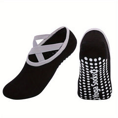 Anti-Skid Cross Strap Backless Yoga Dance Socks with Grips
