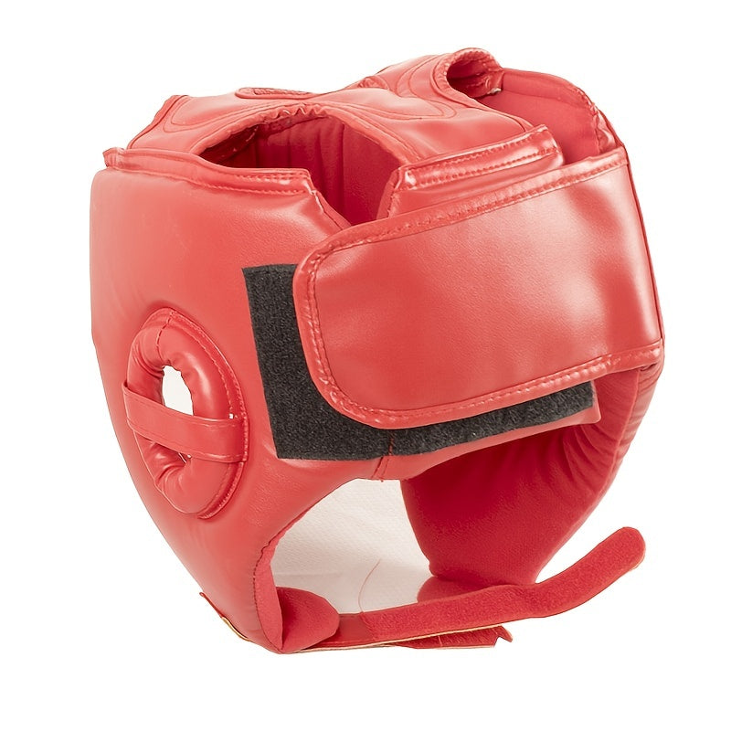 Red PU Leather Boxing Helmet for Sparring
