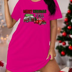 Christmas Casual Loungewear Dress Women's Plus Christmas Graphic