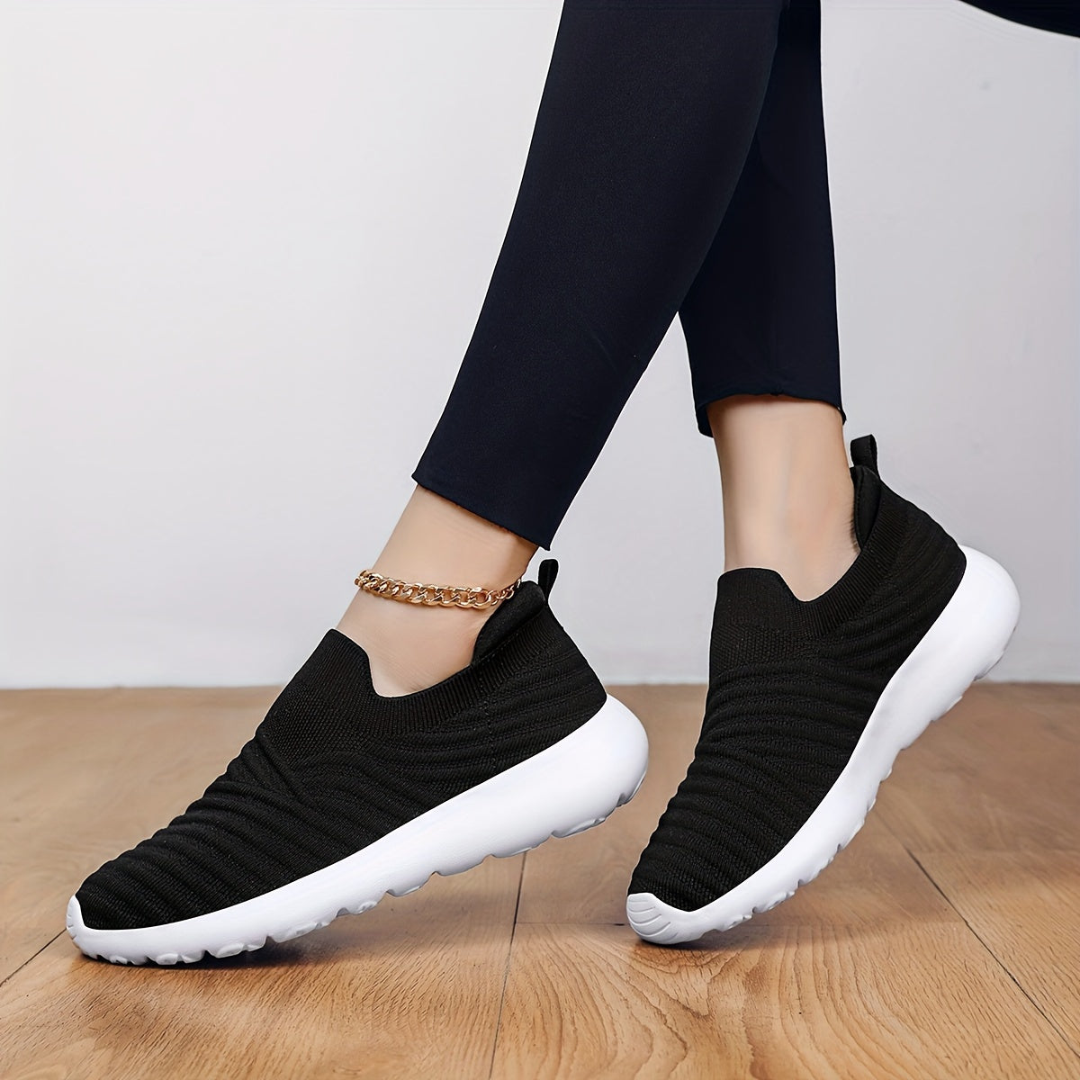 Women's Textured Slip on Walking Shoes Lightweight Casual Sneakers