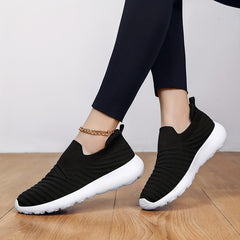 Women's Textured Slip on Walking Shoes Lightweight Casual Sneakers
