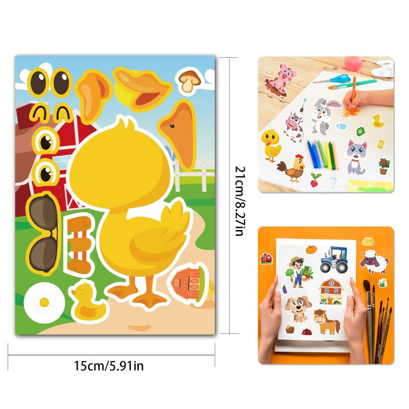 Farm Animal Stickers DIY Face Changing Stickers Party Favors
