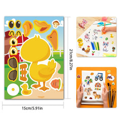 Farm Animal Stickers DIY Face Changing Stickers Party Favors