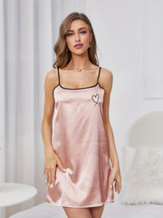 Heart Embroidery Cami Nightdress Women's Sleepwear