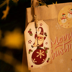 50pcs Christmas Gift Labels Cards with Hemp Rope - Tree Decoration