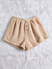 Soft Fuzzy Lounge Bottoms with Elastic Waistband Shorts