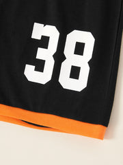 Boys Basketball Print Vest Top & Shorts Set
