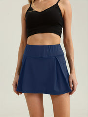 Solid High Waist Sports Skorts Women's Activewear