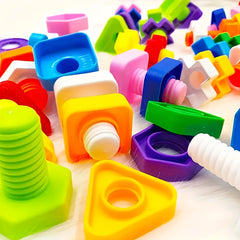 Colorful Building Blocks Toy with Shape Matching Game