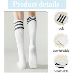 Casual Cotton Striped Stocking - Outdoor Sports Football Uniform Matching