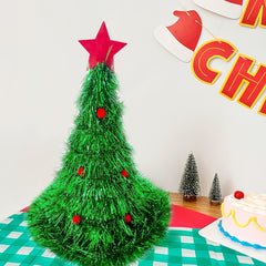 Green Christmas Hat Tree Shaped Headdress Costume