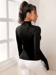 Seamless Women's Sports Jacket Slim Fit Stretchy Comfort Long Sleeve