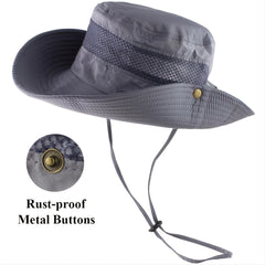 Stay & Protected Fisherman Hat Wide Brim Mesh Breathable for Outdoor Activities