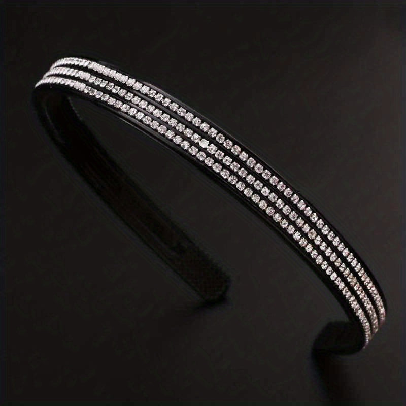 3pcs Rhinestone Headbands Toothed Non Slip Head Wear Hair Accessories