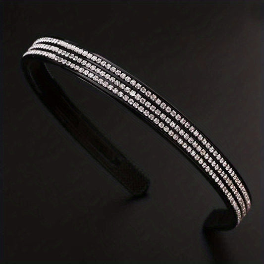 3pcs Rhinestone Headbands Toothed Non Slip Head Wear Hair Accessories