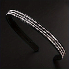 3pcs Rhinestone Headbands Toothed Non Slip Head Wear Hair Accessories