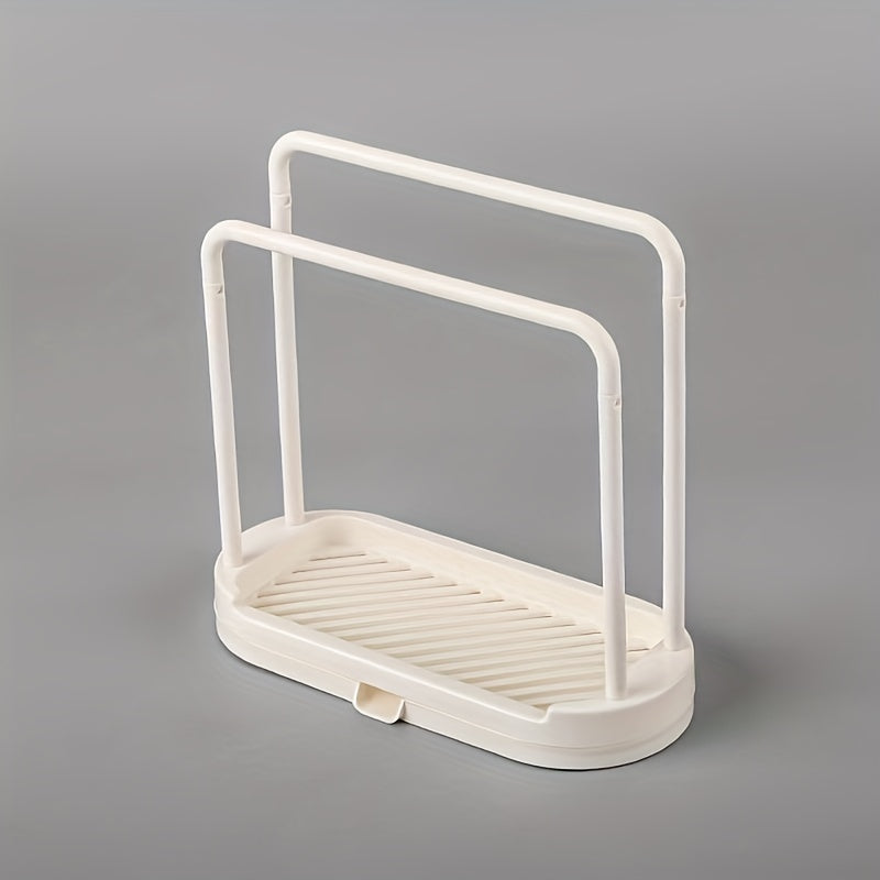 Kitchen Sponge Holder Dishcloth Hook Sink Rack Tray Organizer