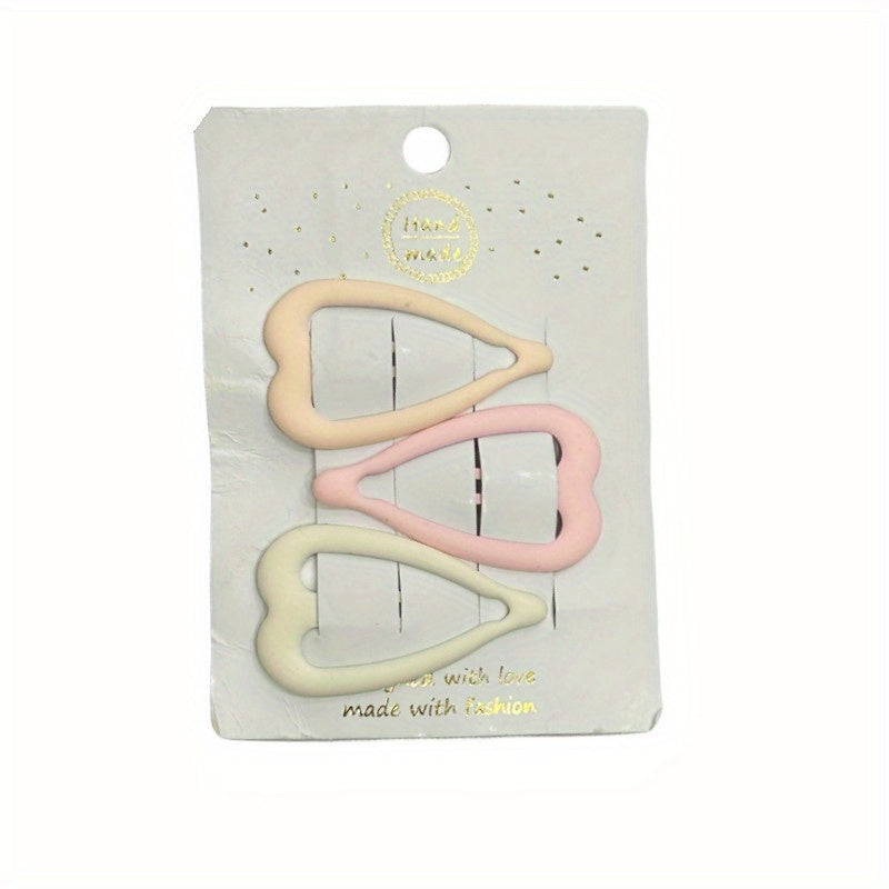 3pcs Y2k Gradient Pink Hairpin Heart and Star Hair Clips for Girls