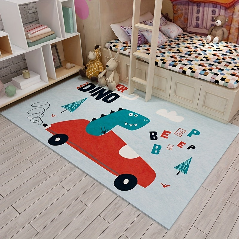 Cartoon Fox Area Rug Soft Velvet Carpet TPR Anti-slip Living Room Sofa Mat