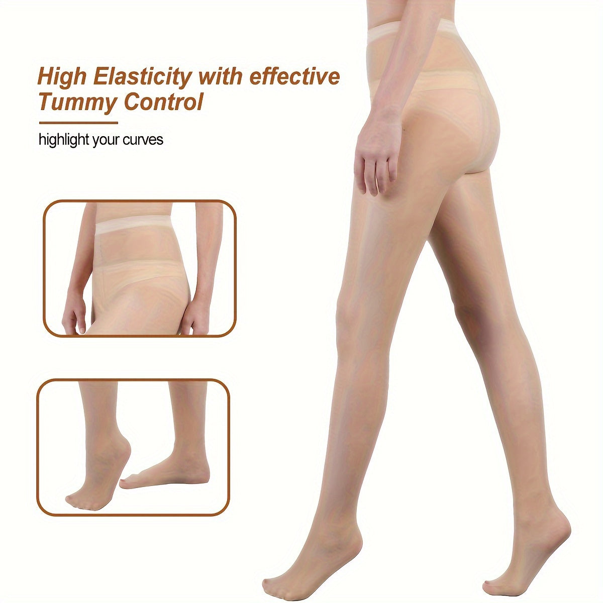 2 Pairs 8 15mmHg Compression Pantyhose Size Up
