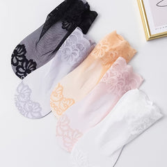 5 Pairs Floral Lace Short Socks Ankle Stockings