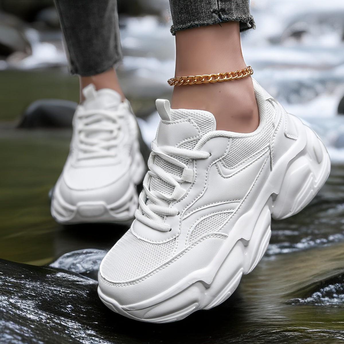 Women's Thick Bottom Breathable Outdoor Sports Shoes