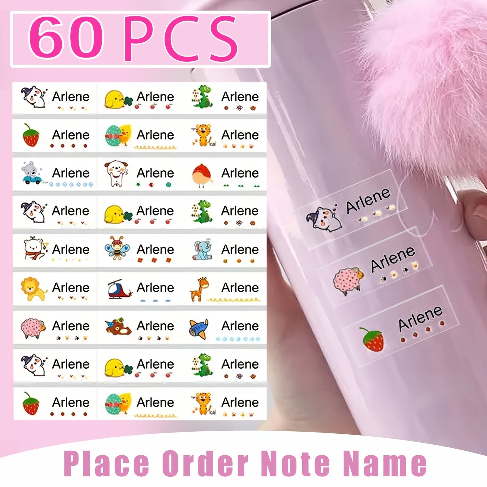 Custom Cartoon Name Tag Stickers Waterproof Labels Medium Size 3.0x1.09 Cm