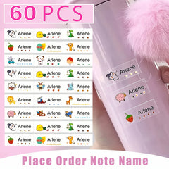 Custom Cartoon Name Tag Stickers Waterproof Labels Medium Size 3.0x1.09 Cm