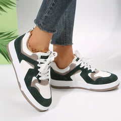 Women's Lace Up Stitching Sneakers Lightweight Shoes